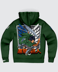 Levi Ackerman Microfleece Zip Hoodie • Attack On Titan - Rabbit Comic