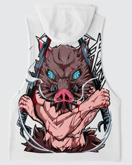 Inosuke Sleeveless Hoodie • Demon Slayer