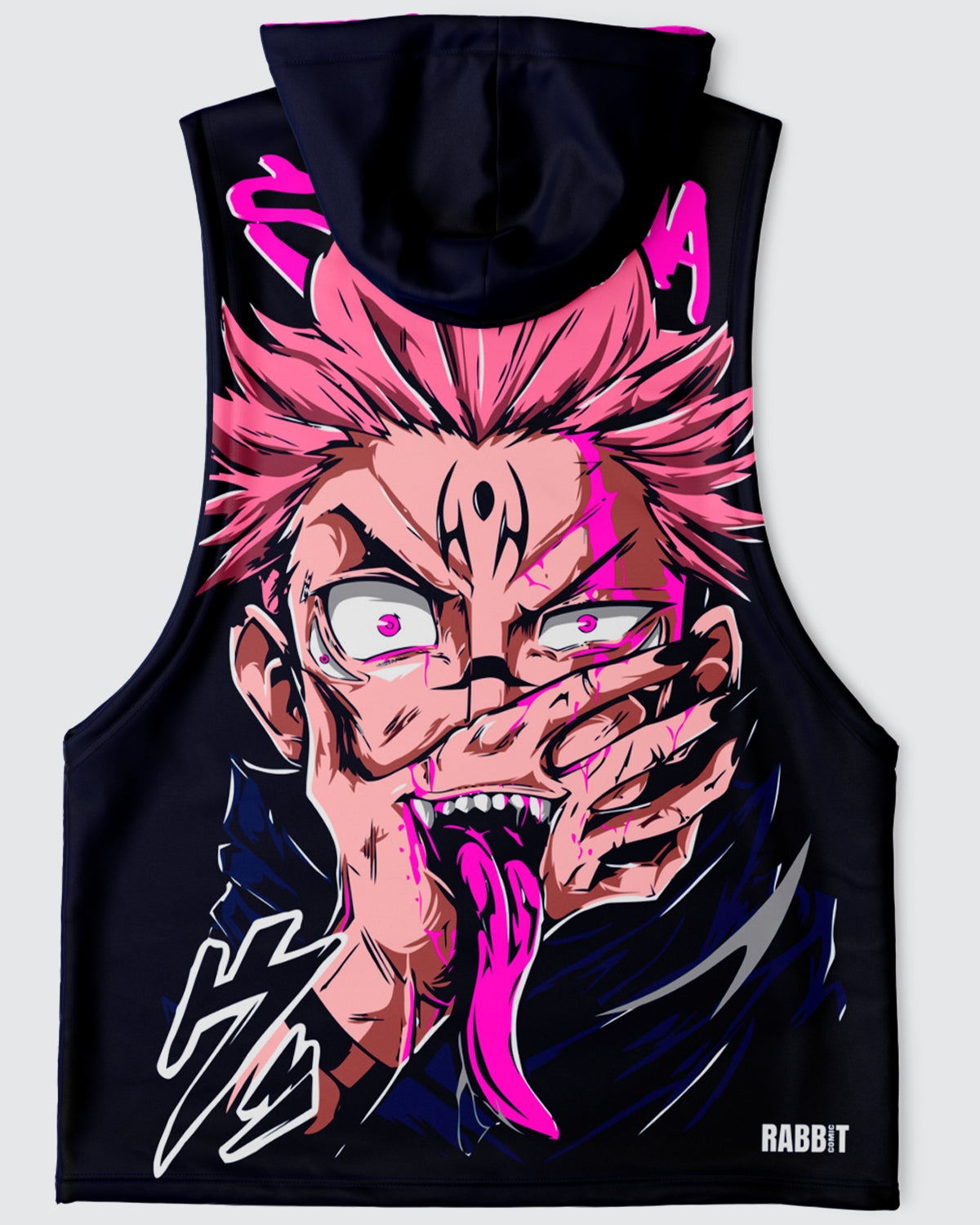 Sukuna Cursed Sleeveless Hoodie Jujutsu Kaisen