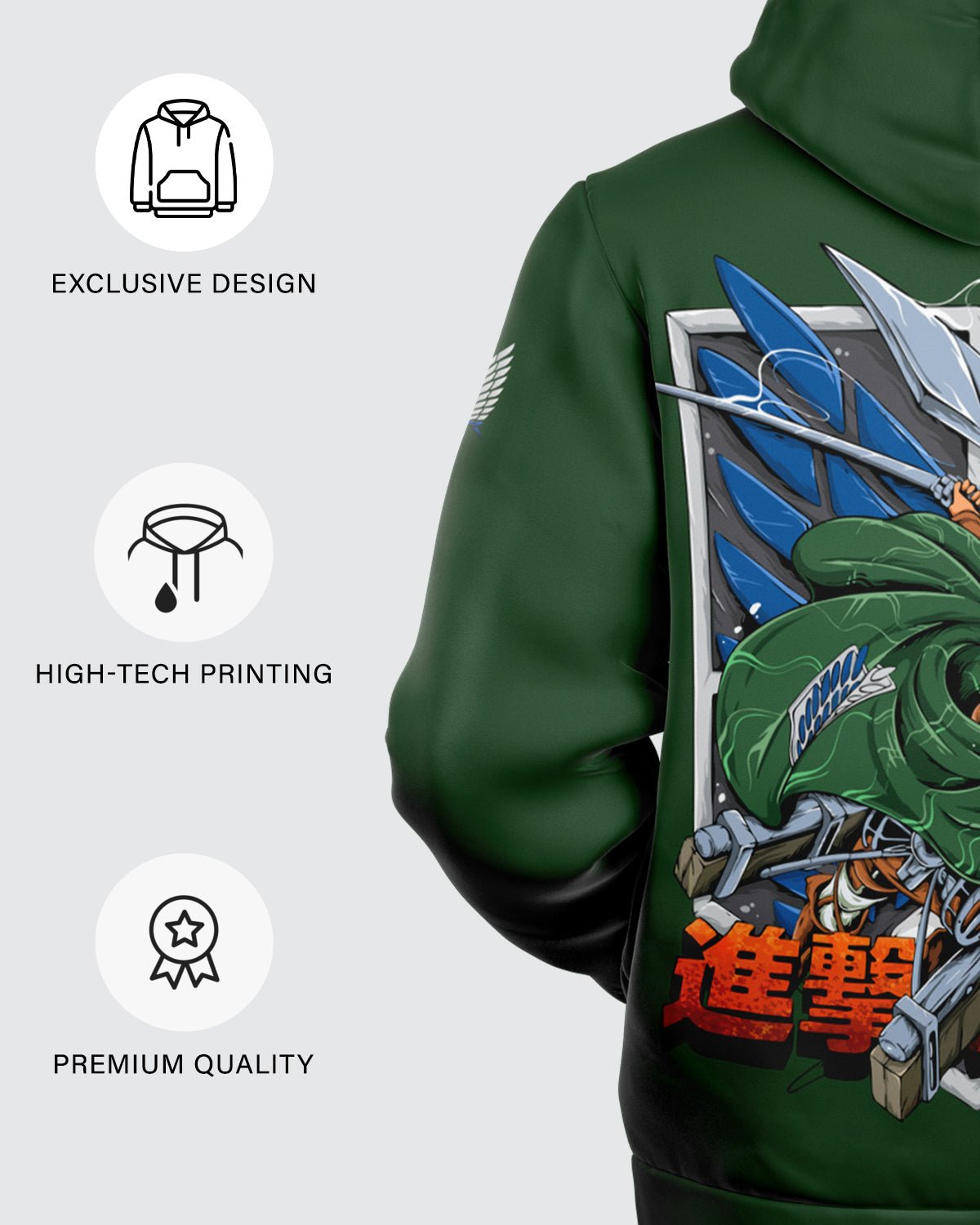 Levi Ackerman Microfleece Zip Hoodie • Attack On Titan - Rabbit Comic