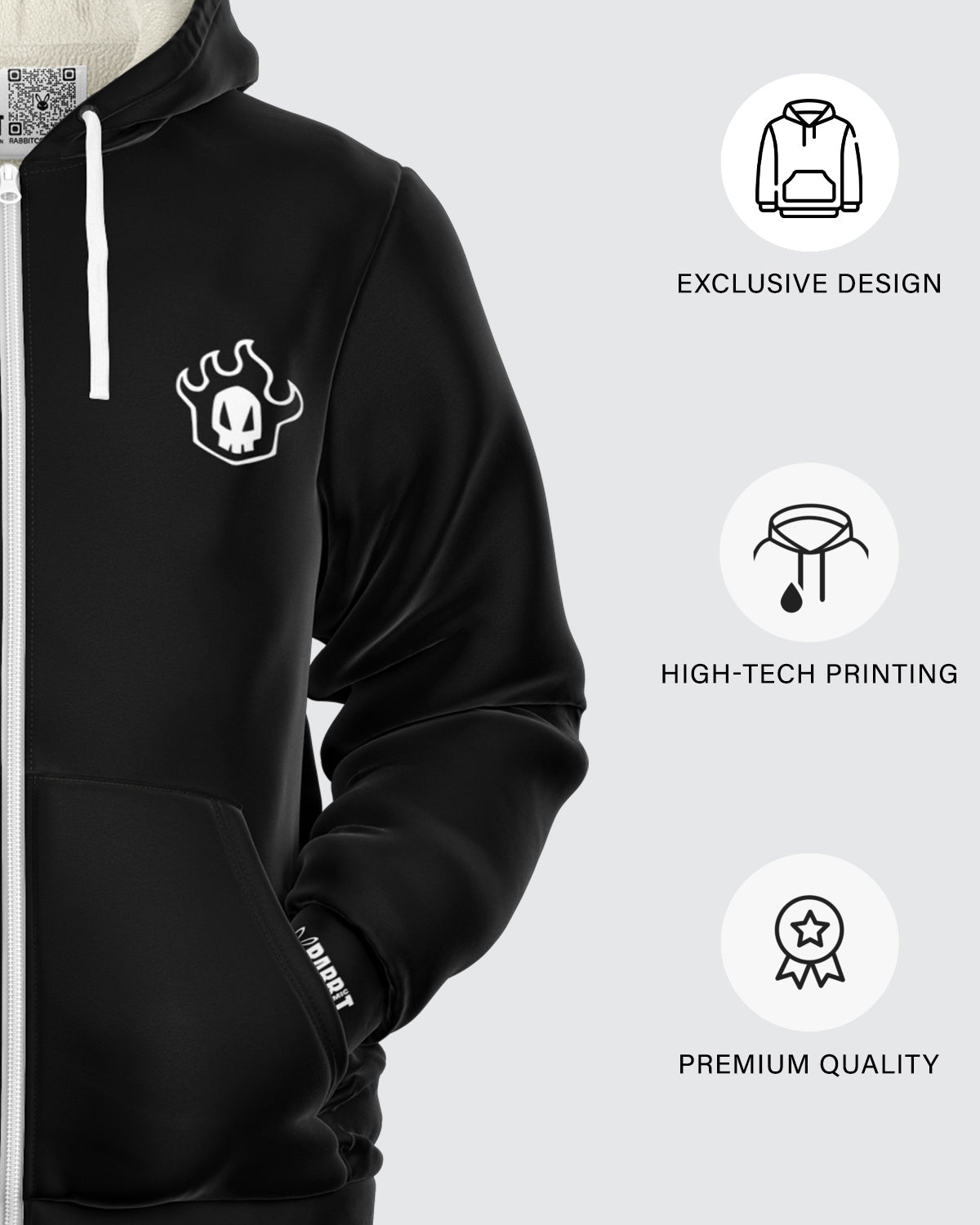 Ichigo Kurosaki Hollow Zip Hoodie • Bleach Anime - Rabbit Comic